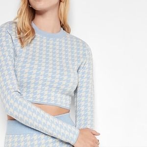 Express Hundstooth Cropped Sweater NWOT